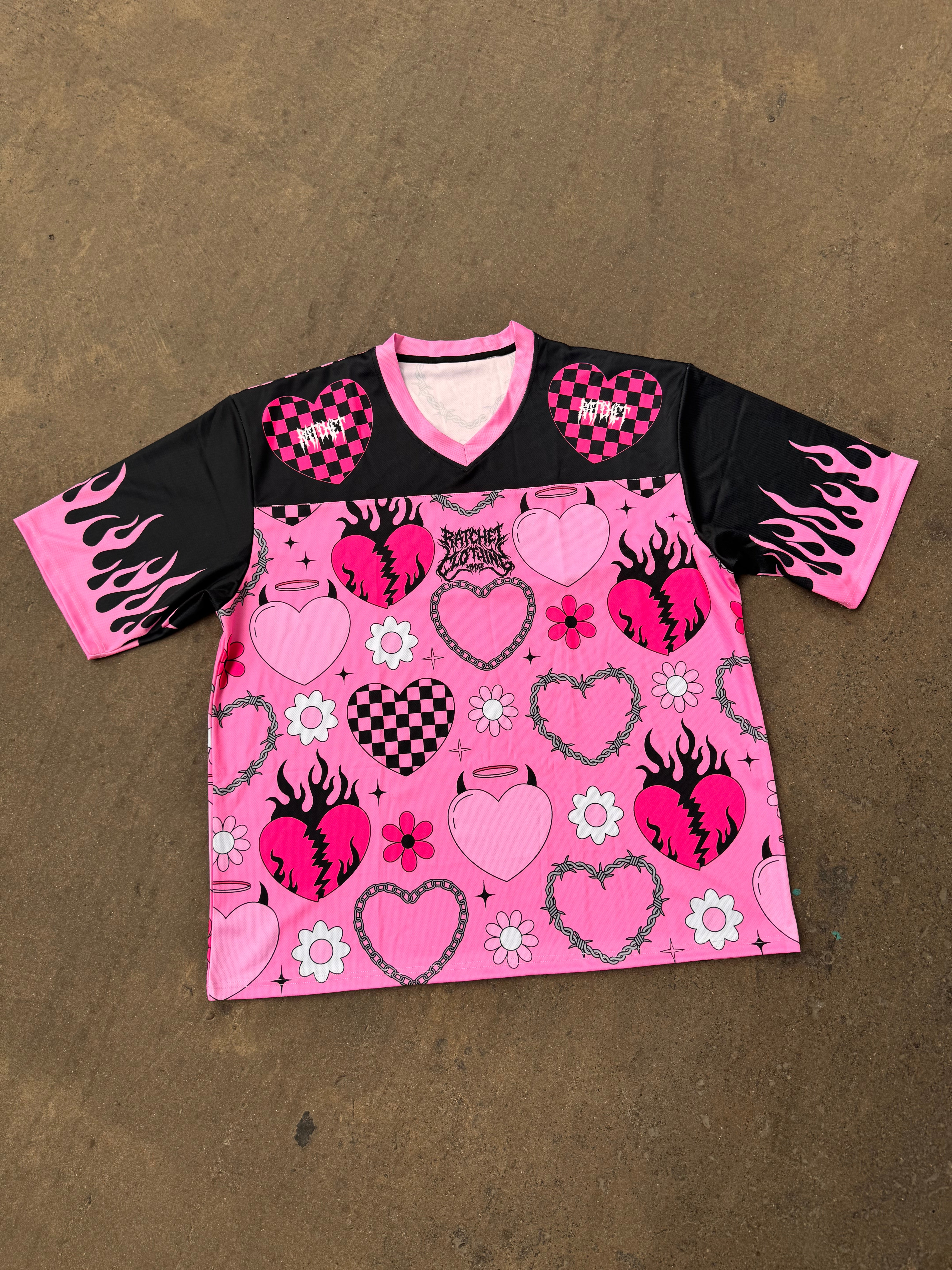 Pink Hearts Baseball