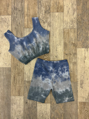 SALE BRA & CYCLE SHORTS COMBO NAVY/GREY/BLACK