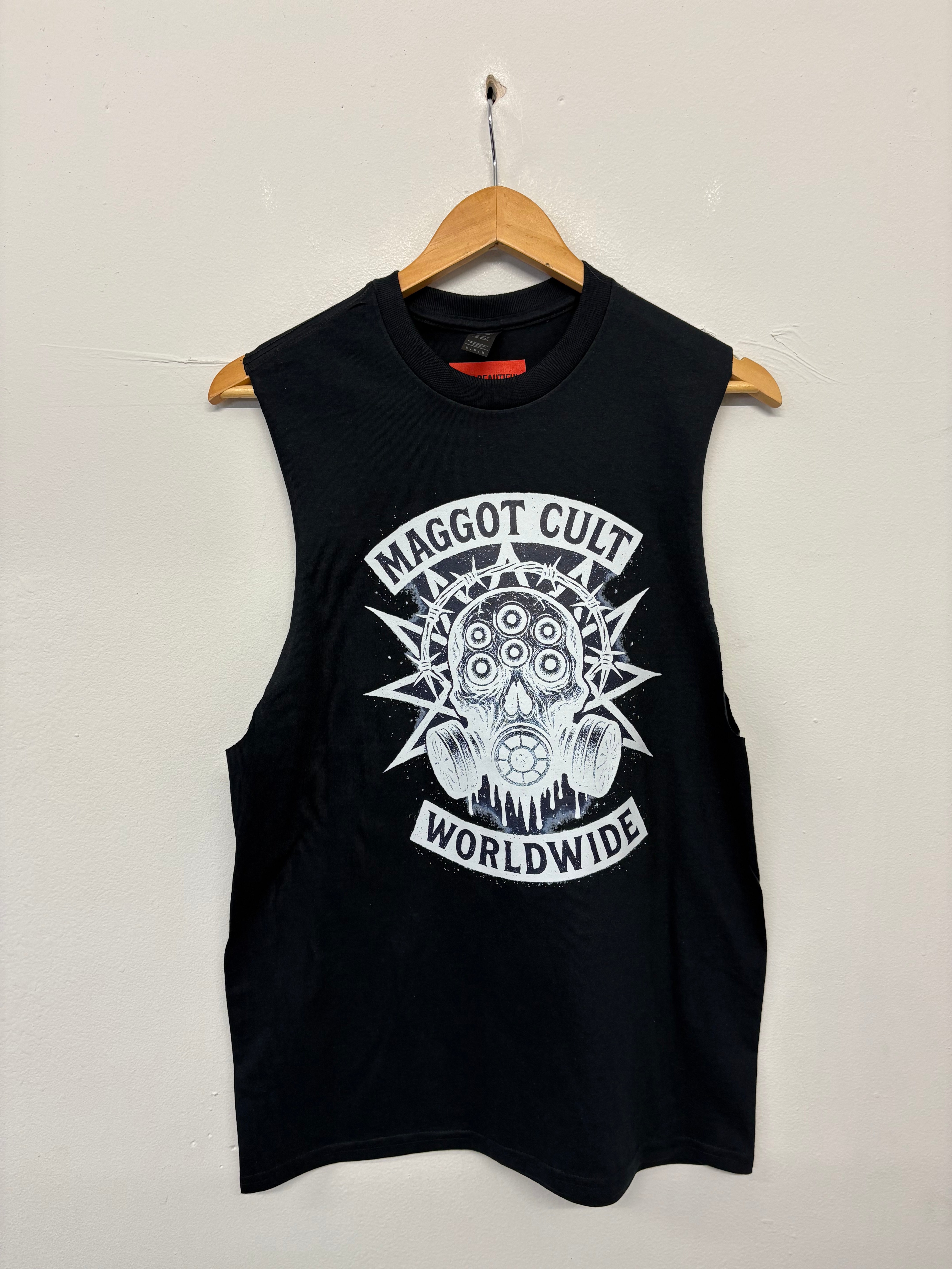 SALE BLACK VEST MAGGOT CULT MEDIUM