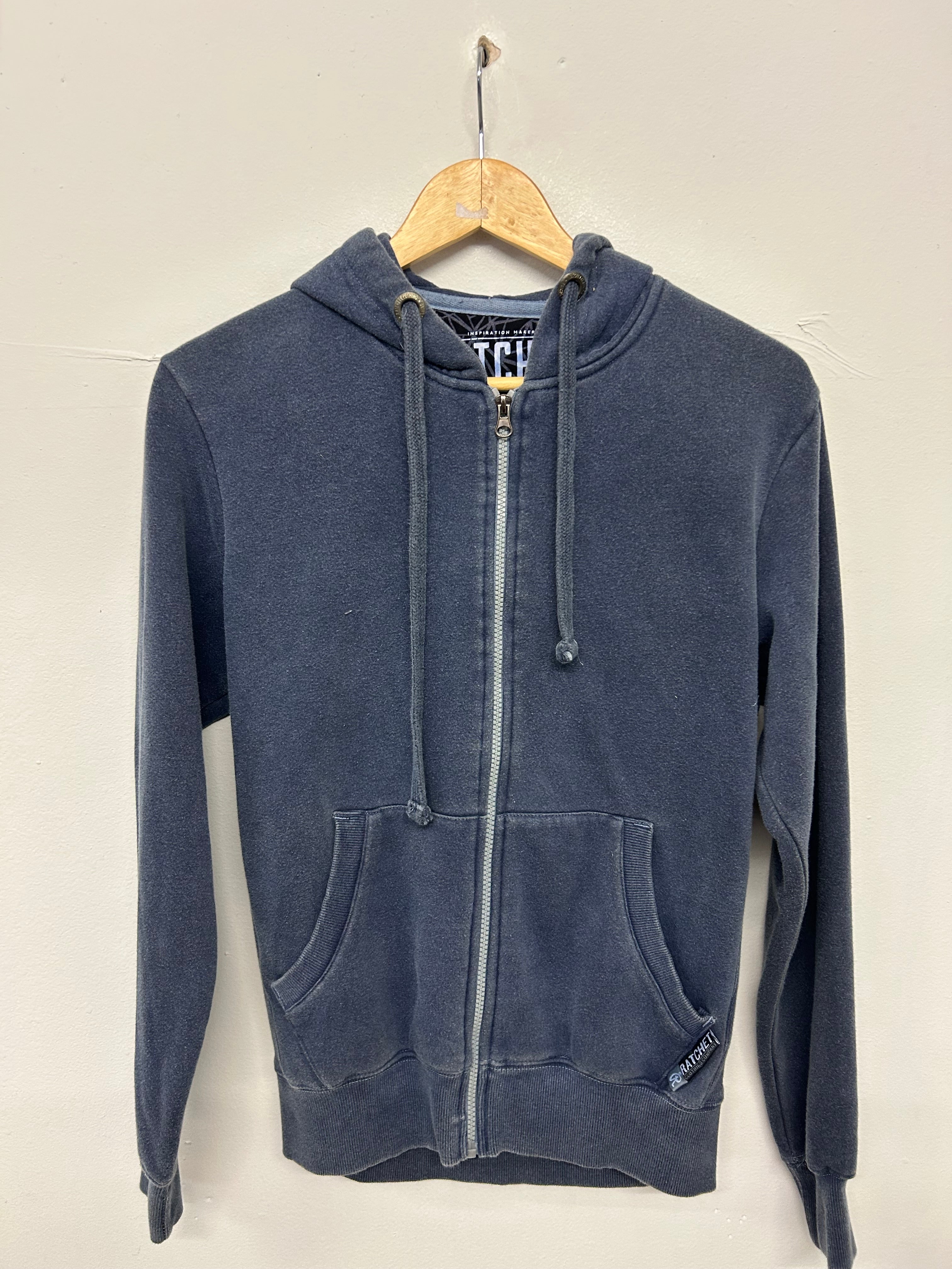 SALE DISTRESSED NAVY  ZIP  HOOD X- SMALL