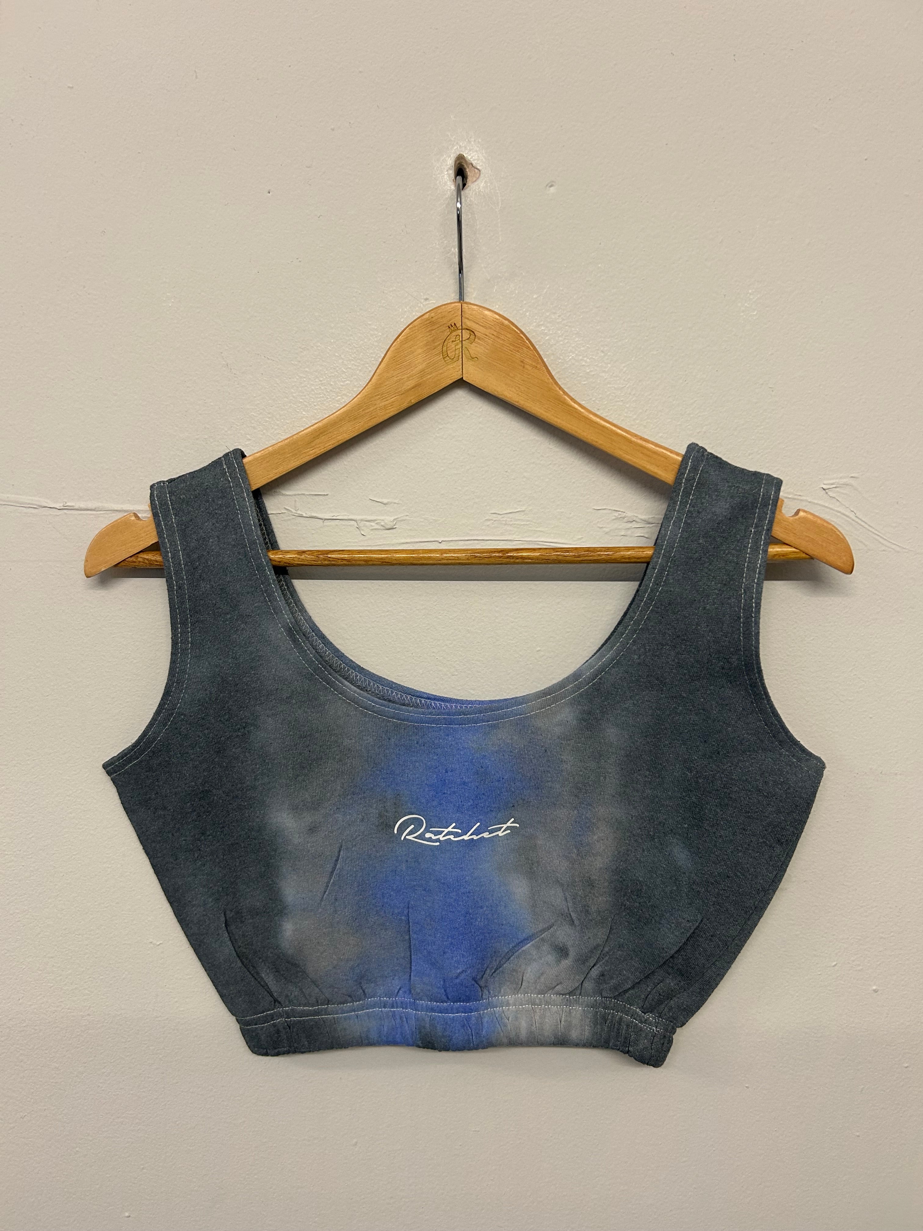 SALE BRA CROP TOP BLACK/GREY/OCEAN