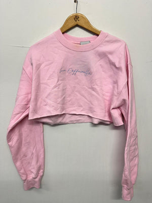 Adult Medium Baby Pink Cropped Sweatshirt