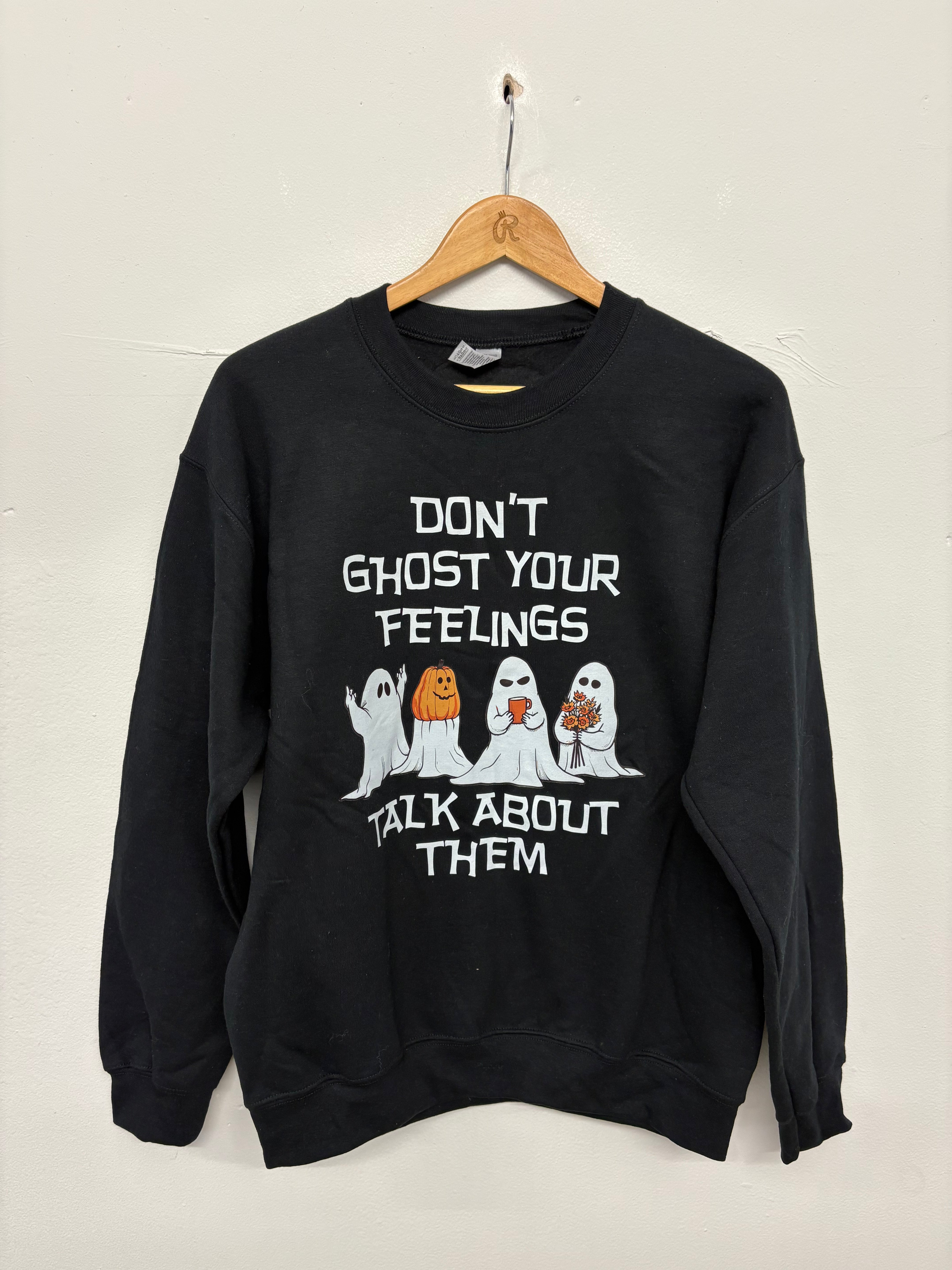 SALE  SWEAT BLACK GHOST YOUR FEELINGS MEDIUM