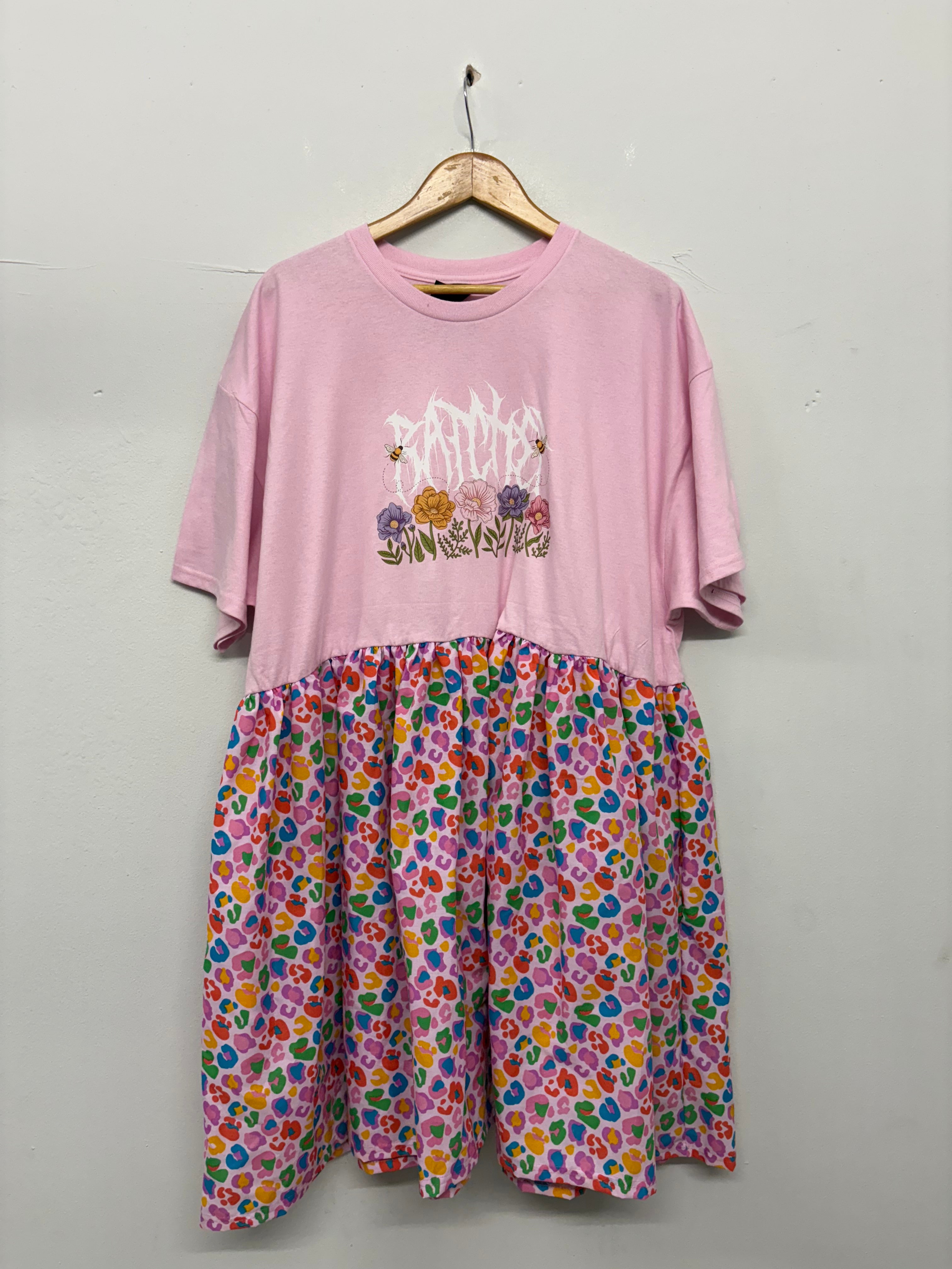 SALE SMOCK DRESS PINK RATCHET FLORAL 2XL