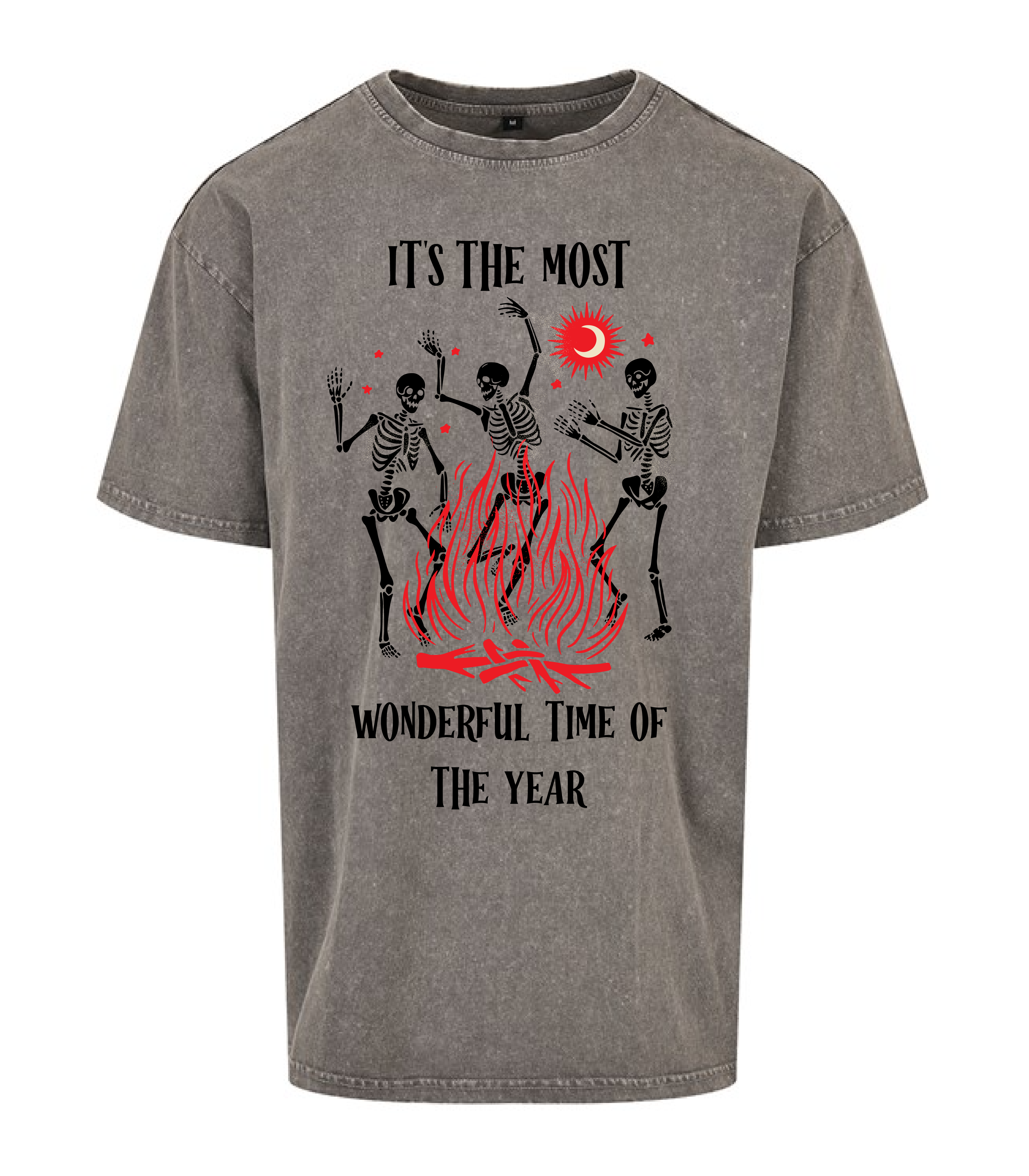 It's The Most Wonderful Time Of The Year Acid Wash Grey T-shirt