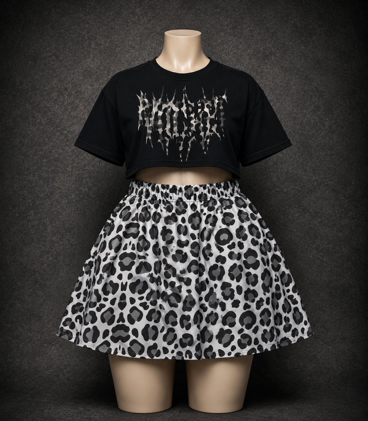 Black Leopard Skirt & T