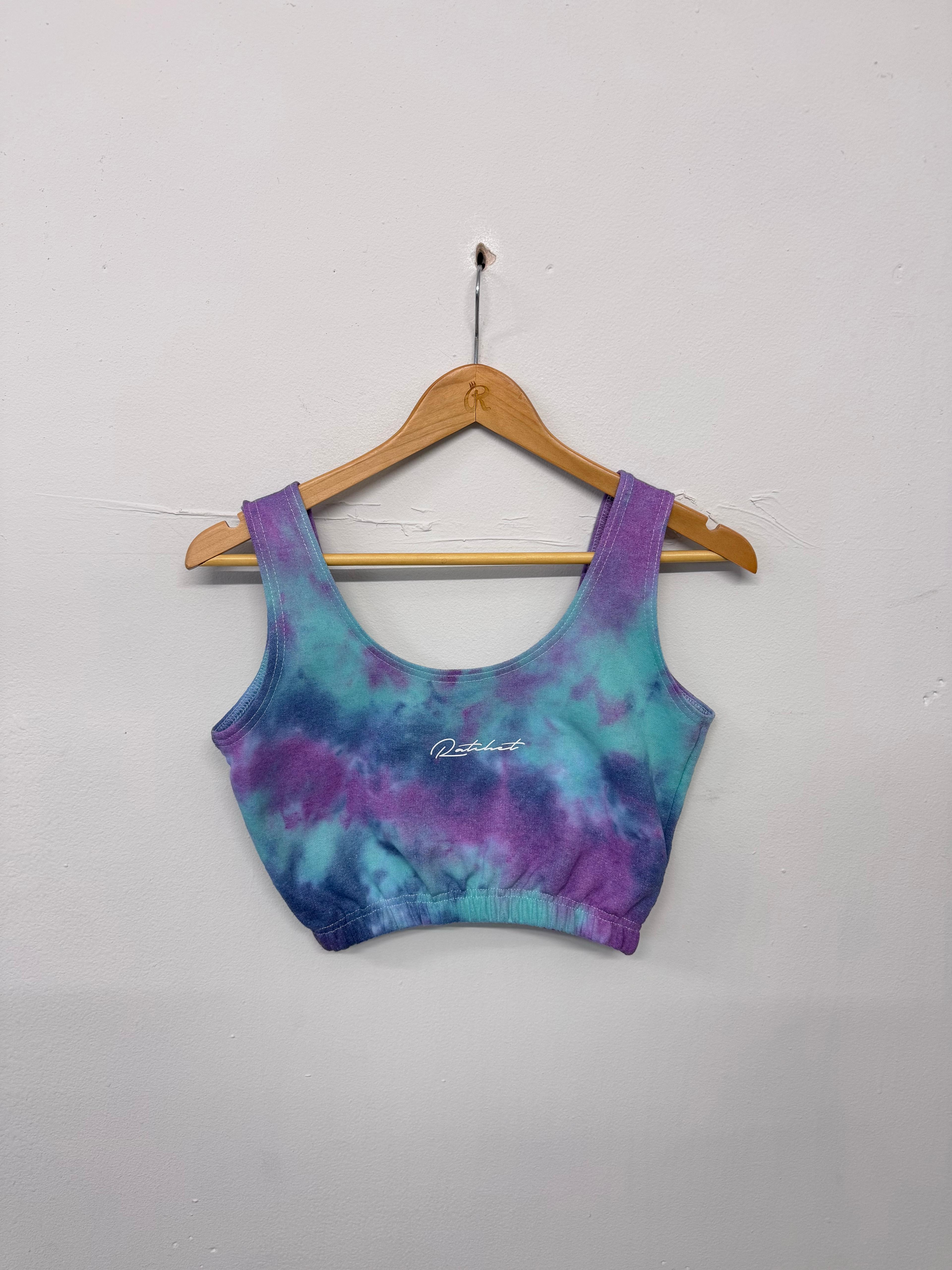 SALE BRA CROP TOP PURPLE/AQUA/NAVY