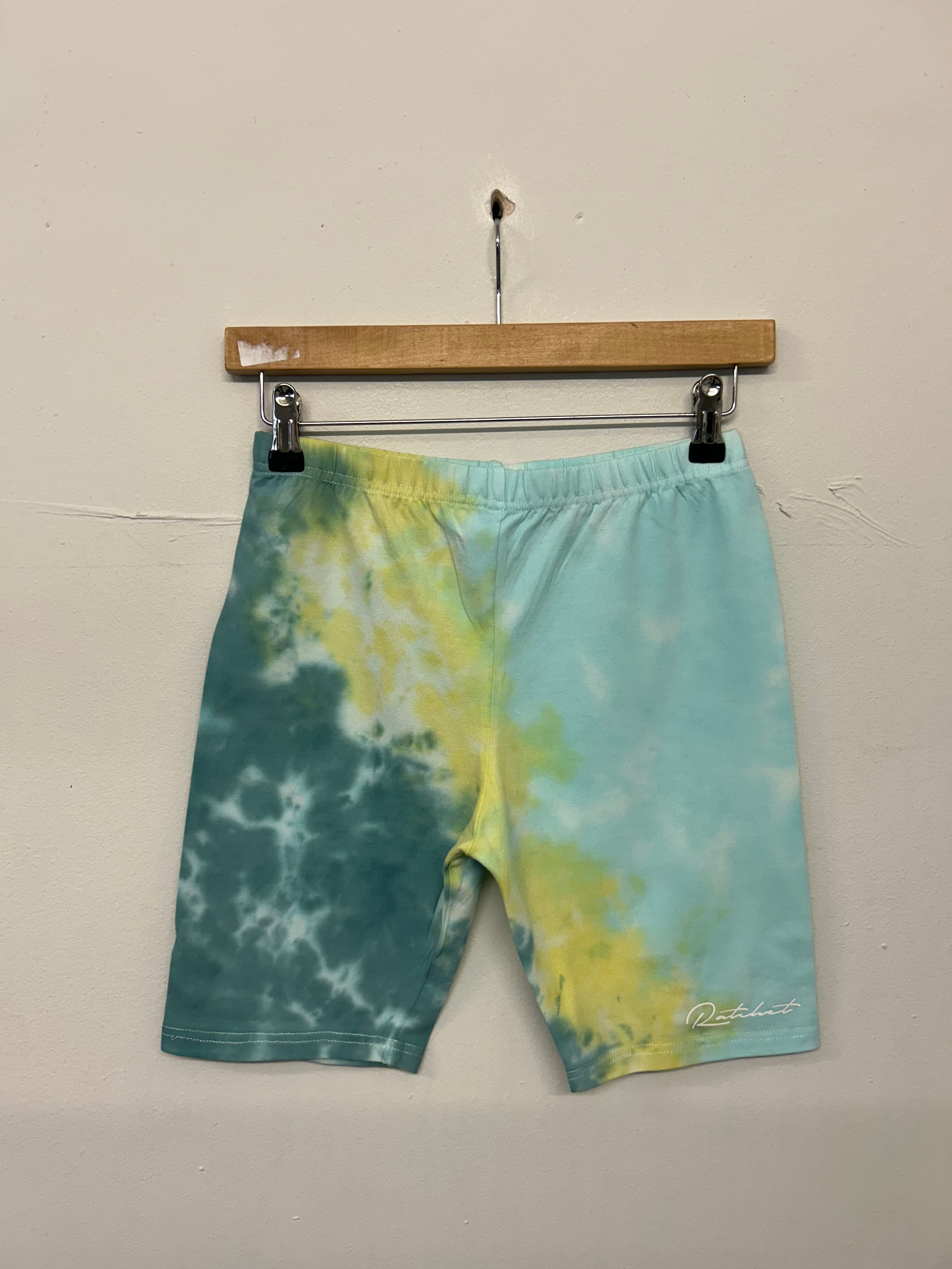 SALE CYCLE SHORTS EMERALD/YELLOW/BABY BLUE