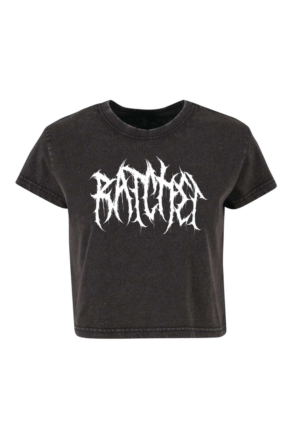 Acid Wash Goth Crop T-shirt