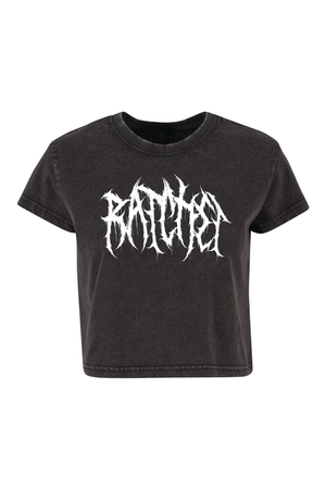 Acid Wash Goth Crop T-shirt