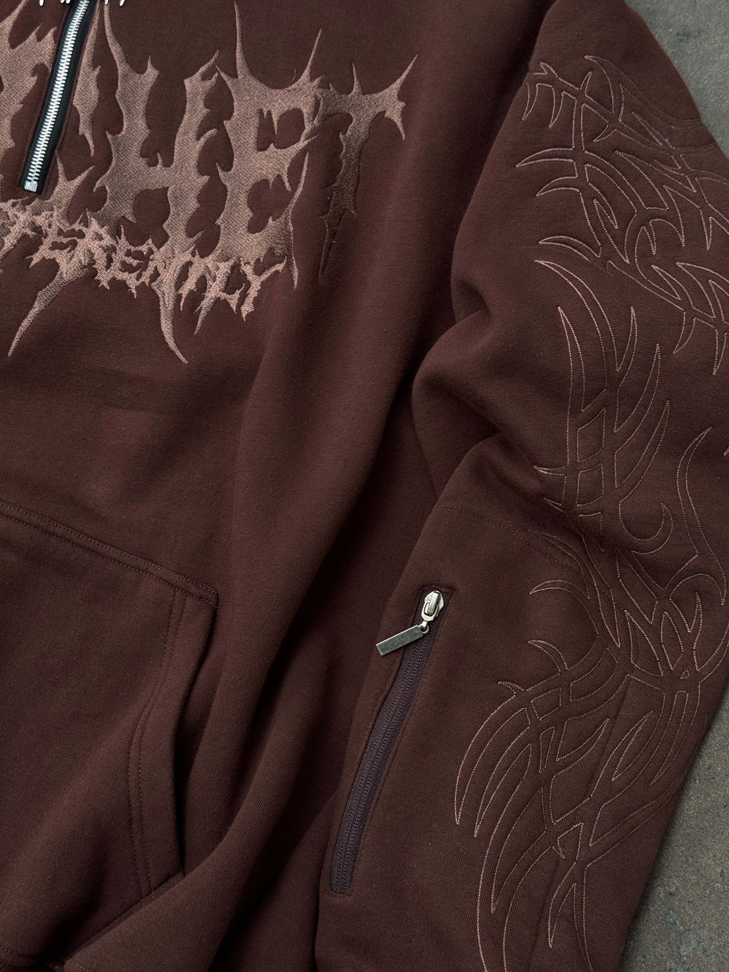 Not Today Hoodie Chocolate (built in eye mask, 5 pockets, thumbholes, heavyweight)