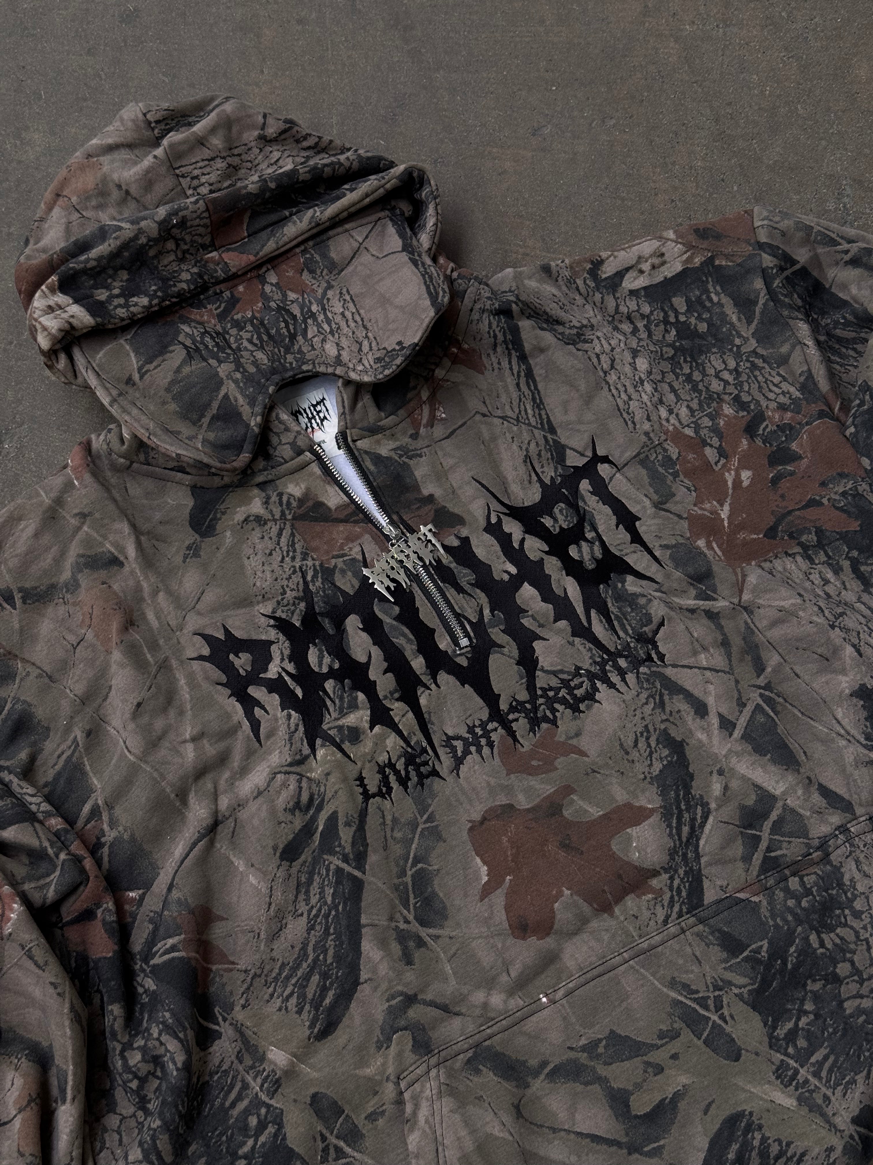 Not Today Hoodie Cammo (built in eye mask, 5 pockets, thumbholes, heavyweight)