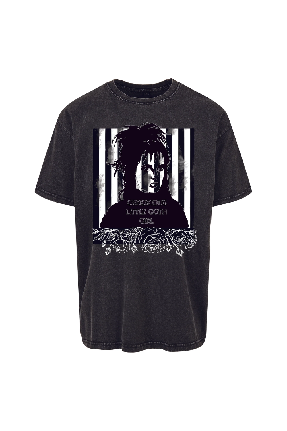 Goth Girl Acid Wash Oversized T-shirt