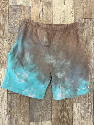 Adult Small Blue & Brown Tie-dye Shorts