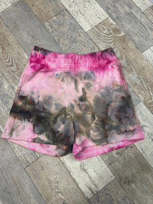 Adult Small Pink/Brown/Green Ice-dye Shorts