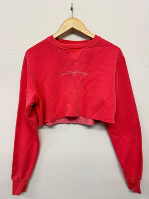 Adult Bright Red Cropped Sweatshirt