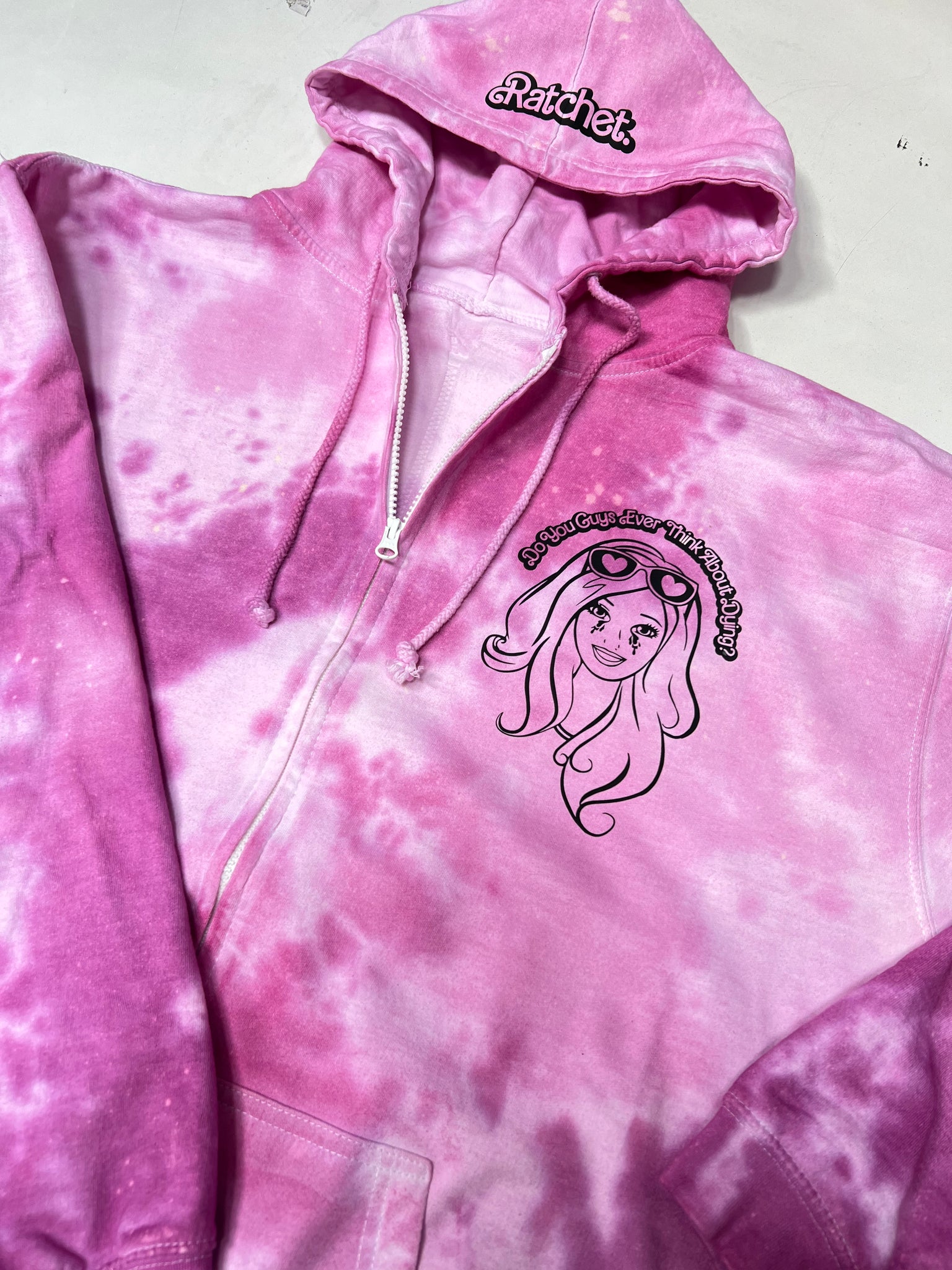 Tie dye barbie hoodie hotsell