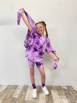 Junior Purple Thunder  Ice  T-shirt Cycle & Sock Co-ord set