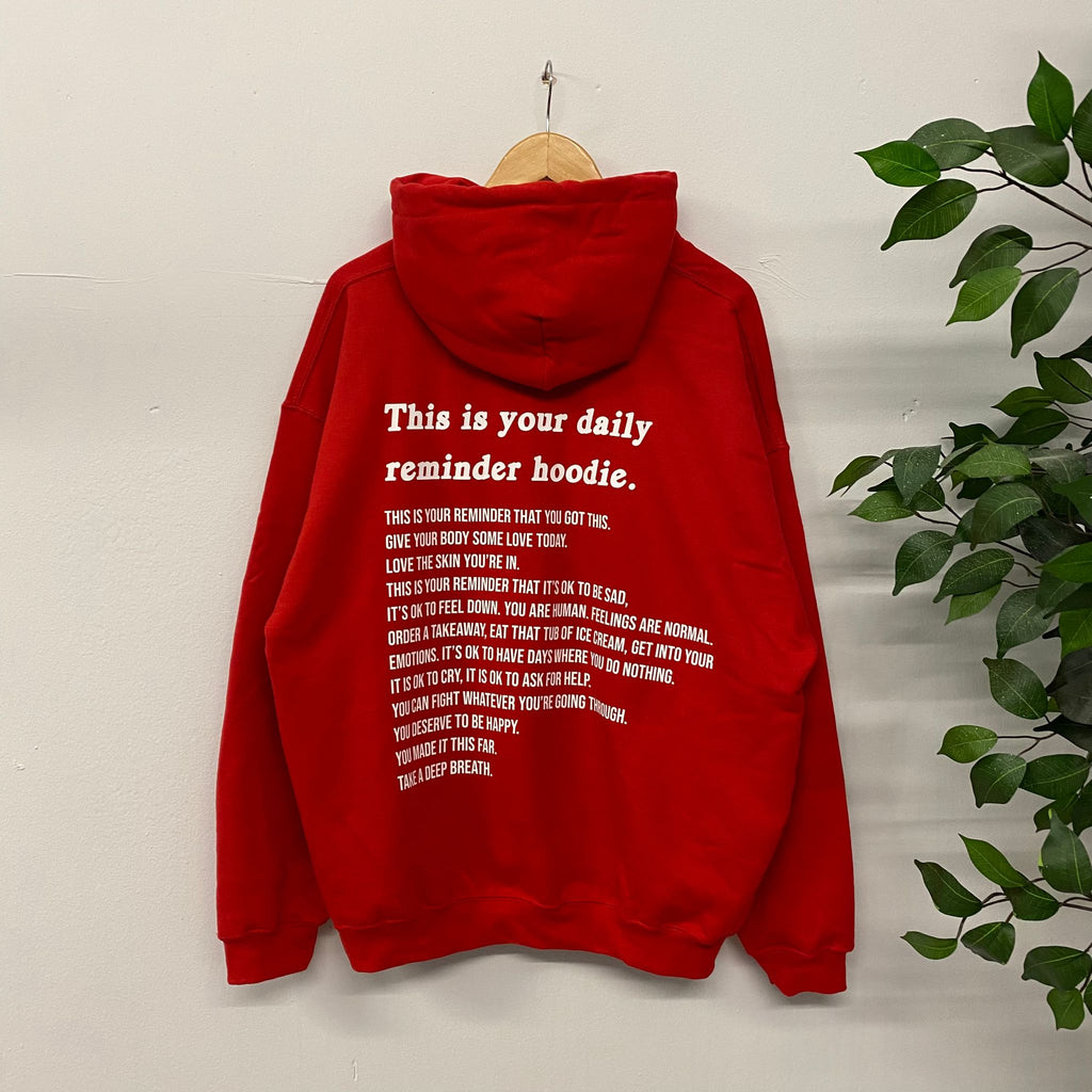Daily Reminder Hoodie Red
