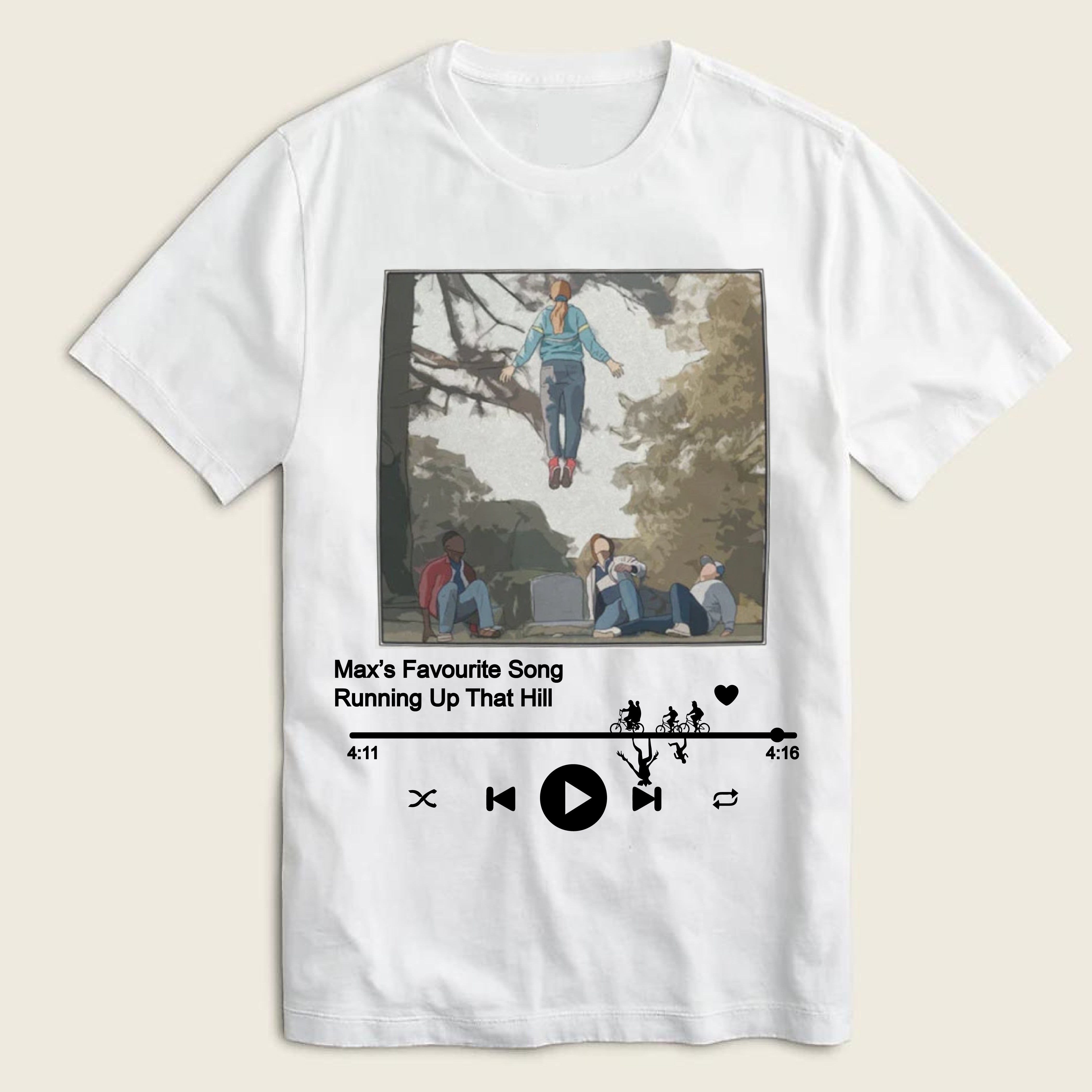 Stranger Things Kate Bush White T-shirt